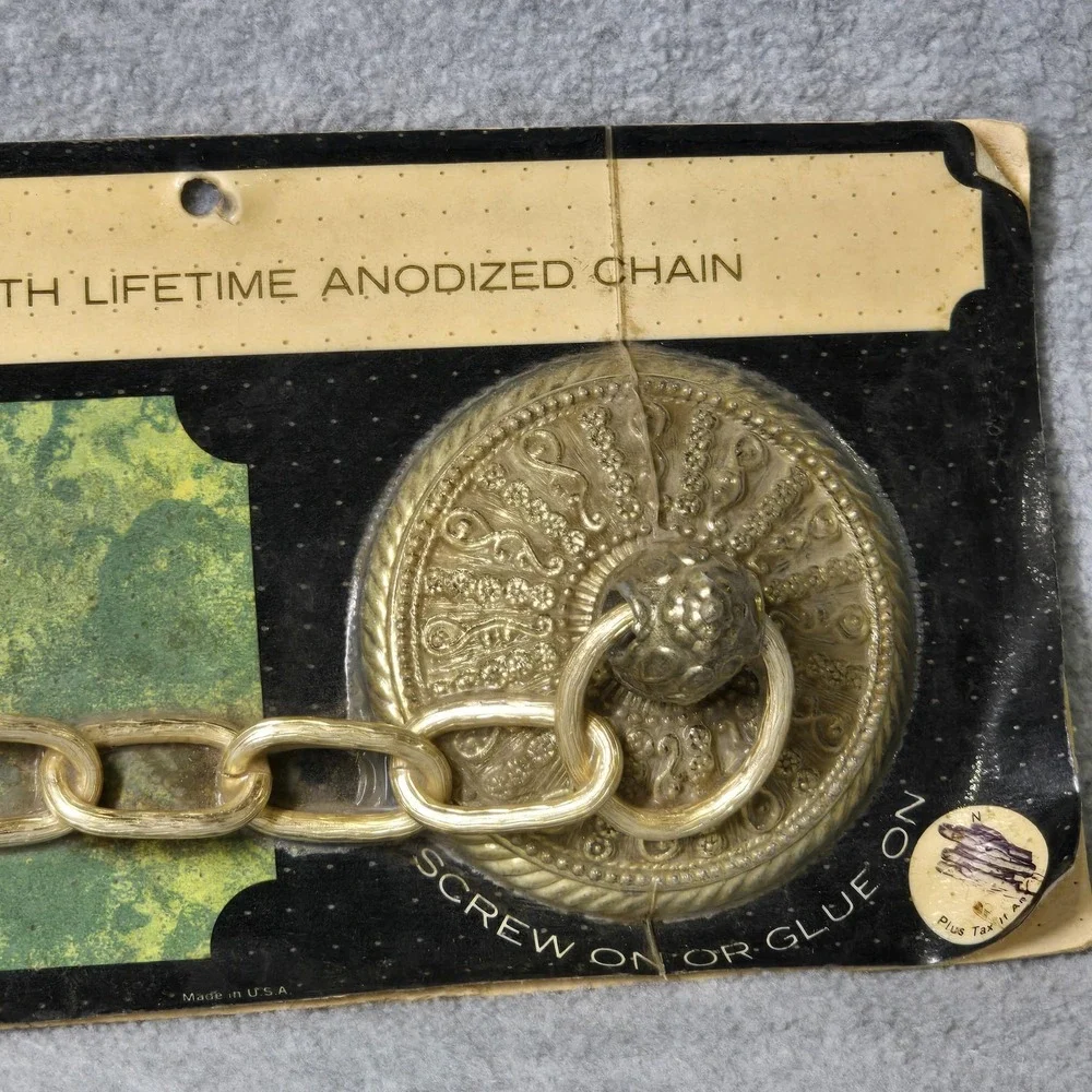 Vintage 1960s Deco Room Towel Chain 507 Antique Gold Hardware NOS 18